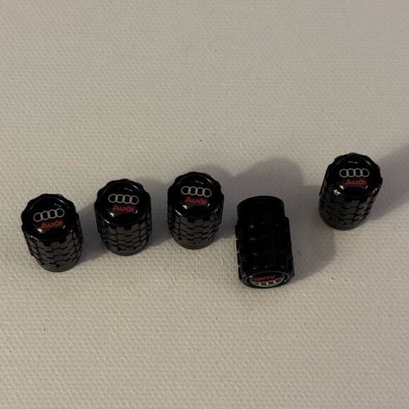 Audi Valve Stem Caps in Black Set of 5 NWT - Picture 1 of 4